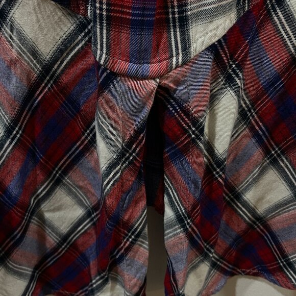 Sam Edelman Flannel Shirt Pockets Split Back Fall Size XS - Picture 5 of 8